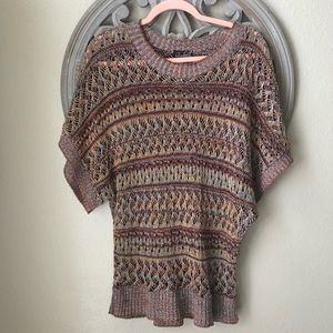 Multi color short sleeve sweater size large